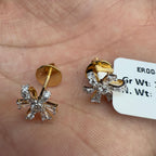 Lab Grown Diamond Stud Earrings | 14K Gold Baguette Diamond Studs | Luxury Bridal Anniversary Earrings for Women