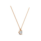 Solitaire Lab Grown Diamond Pendant | Round Cut Diamond Necklace in Gold | Minimalist Anniversary Gift for Women