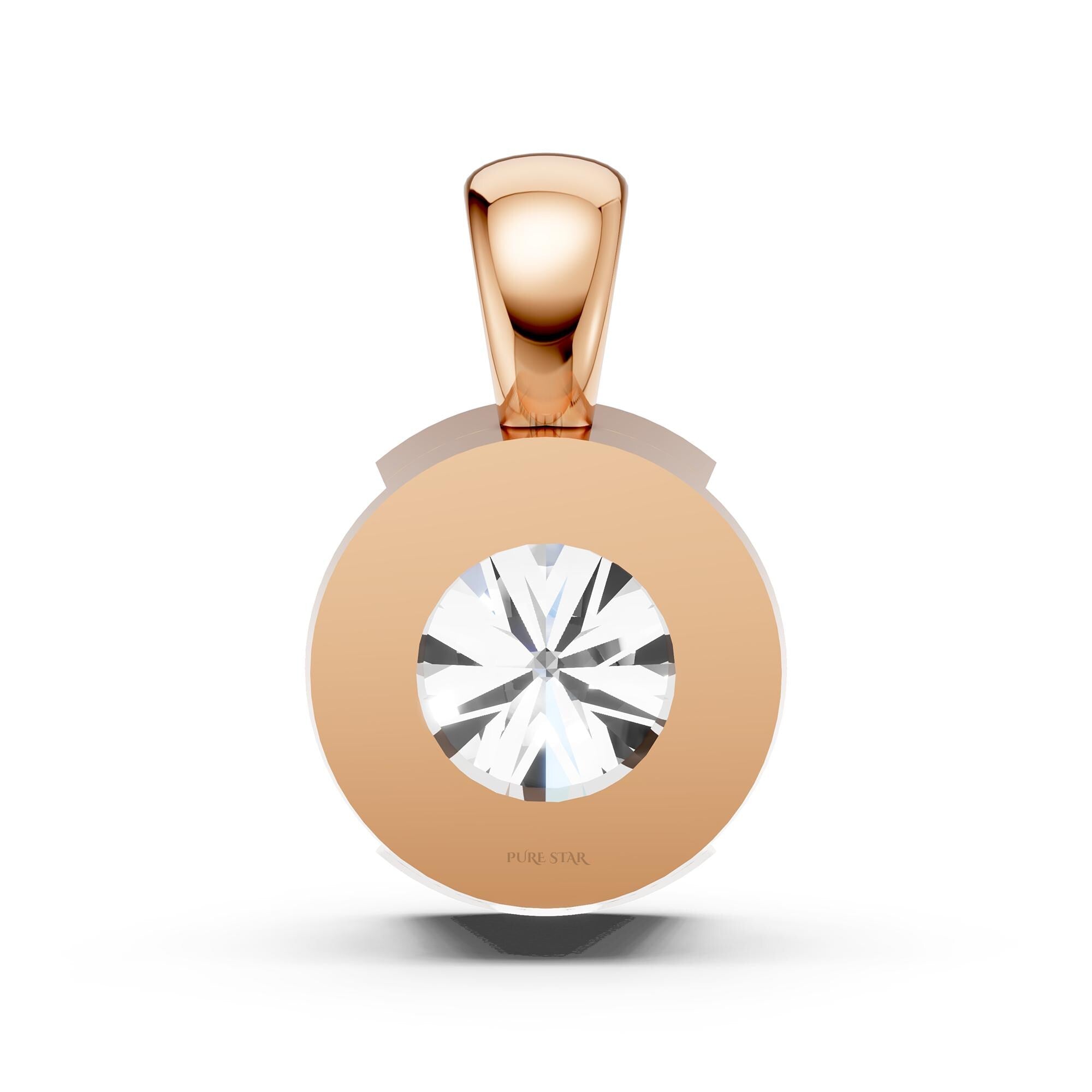Solitaire Lab Grown Diamond Pendant | Round Cut Diamond Necklace in Gold | Minimalist Anniversary Gift for Women