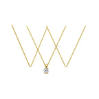 Solitaire Lab Grown Diamond Pendant | Round Cut Diamond Necklace in Gold | Minimalist Anniversary Gift for Women