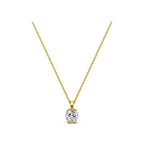 Solitaire Lab Grown Diamond Pendant | Round Cut Diamond Necklace in Gold | Minimalist Anniversary Gift for Women