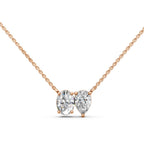 Toi Et Moi Lab Grown Diamond Pendant | Oval & Pear Two-Stone Necklace in 14K Gold | Romantic Luxury Gift for Her
