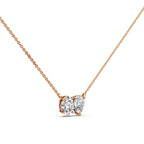Toi Et Moi Lab Grown Diamond Pendant | Oval & Pear Two-Stone Necklace in 14K Gold | Romantic Luxury Gift for Her