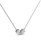 Toi et Moi Lab Grown Diamond Necklace | Pear Cut Two Stone Pendant in 14K Gold | Romantic Anniversary & Birthday Gift