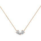 Toi et Moi Lab Grown Diamond Necklace | Pear Cut Two Stone Pendant in 14K Gold | Romantic Anniversary & Birthday Gift