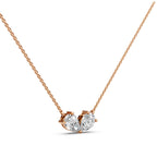 Toi et Moi Lab Grown Diamond Necklace | Pear Cut Two Stone Pendant in 14K Gold | Romantic Anniversary & Birthday Gift