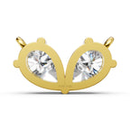 Toi et Moi Lab Grown Diamond Necklace | Pear Cut Two Stone Pendant in 14K Gold | Romantic Anniversary & Birthday Gift