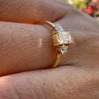 Round Cut Lab Grown Diamond Ring | Minimalist 14k Gold Solitaire Ring | Dainty Anniversary Promise Ring for Women