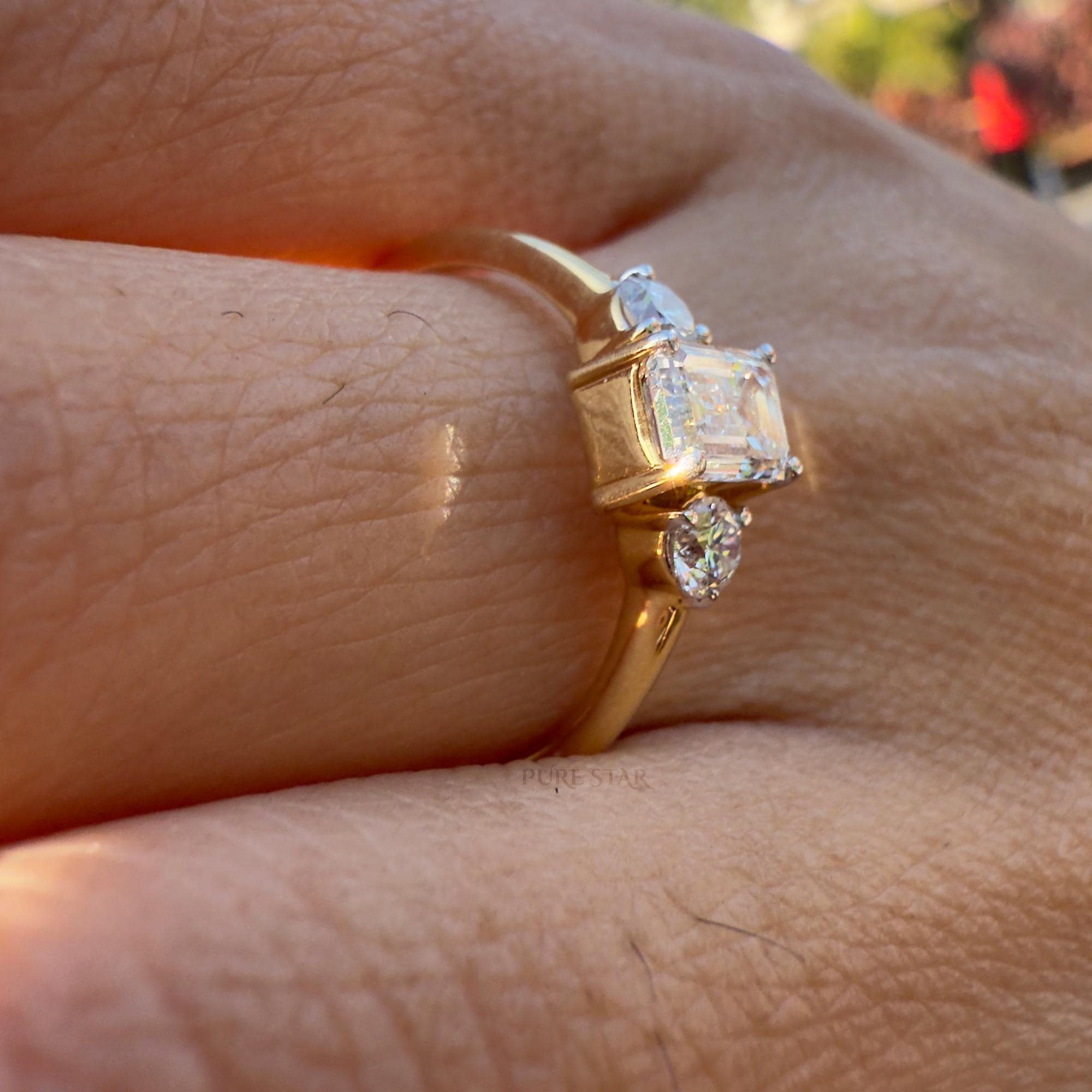 Round Cut Lab Grown Diamond Ring | Minimalist 14k Gold Solitaire Ring | Dainty Anniversary Promise Ring for Women