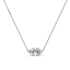 Toi Et Moi Lab Grown Diamond Pendant | Heart & Heart Two Stone 14K Gold Necklace | Romantic Anniversary Gift for Her
