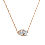 Toi Et Moi Lab Grown Diamond Pendant | Heart & Heart Two Stone 14K Gold Necklace | Romantic Anniversary Gift for Her