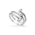 Lab Grown Diamond Marquise Pear Ring | 14K Gold Spiral Bezel Fancy Ring | Modern Anniversary & Engagement Ring for Women