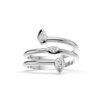 Lab Grown Diamond Marquise Pear Ring | 14K Gold Spiral Bezel Fancy Ring | Modern Anniversary & Engagement Ring for Women