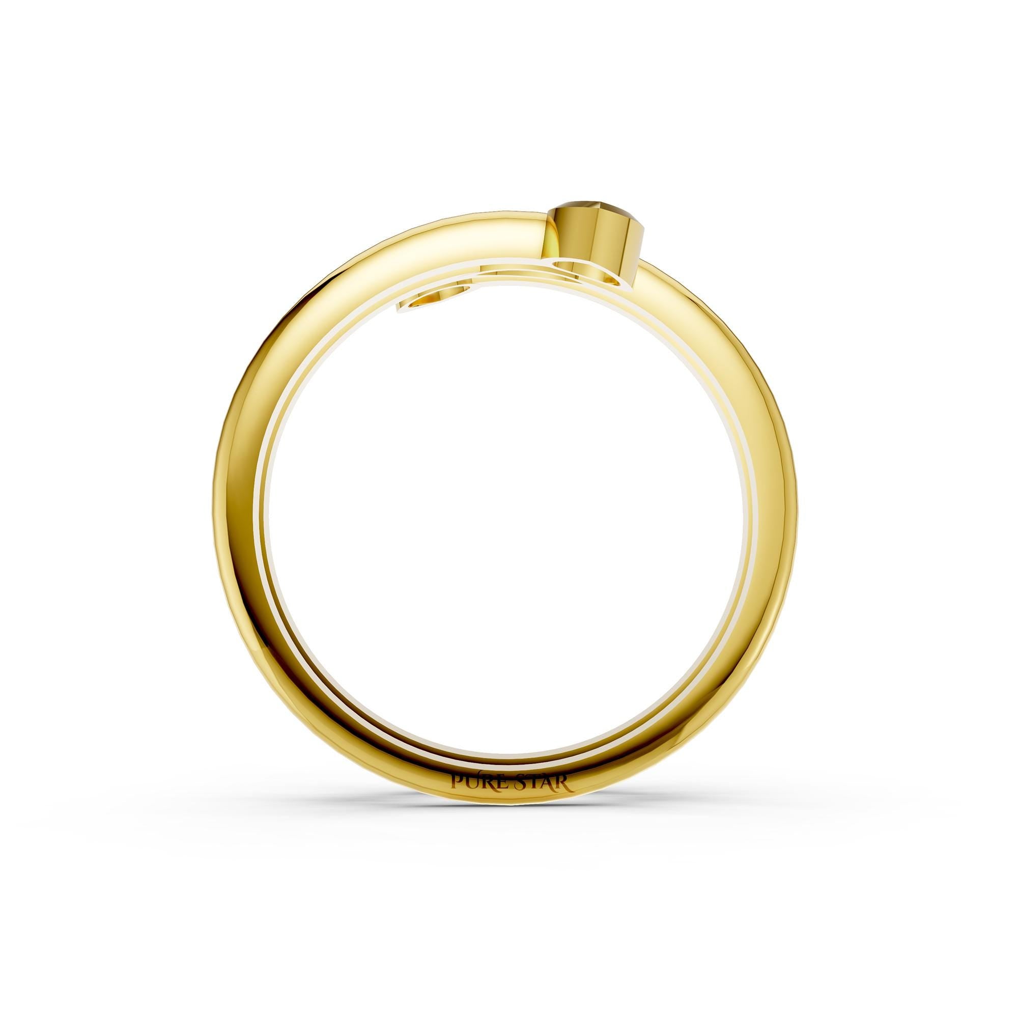 Lab Grown Diamond Marquise Pear Ring | 14K Gold Spiral Bezel Fancy Ring | Modern Anniversary & Engagement Ring for Women