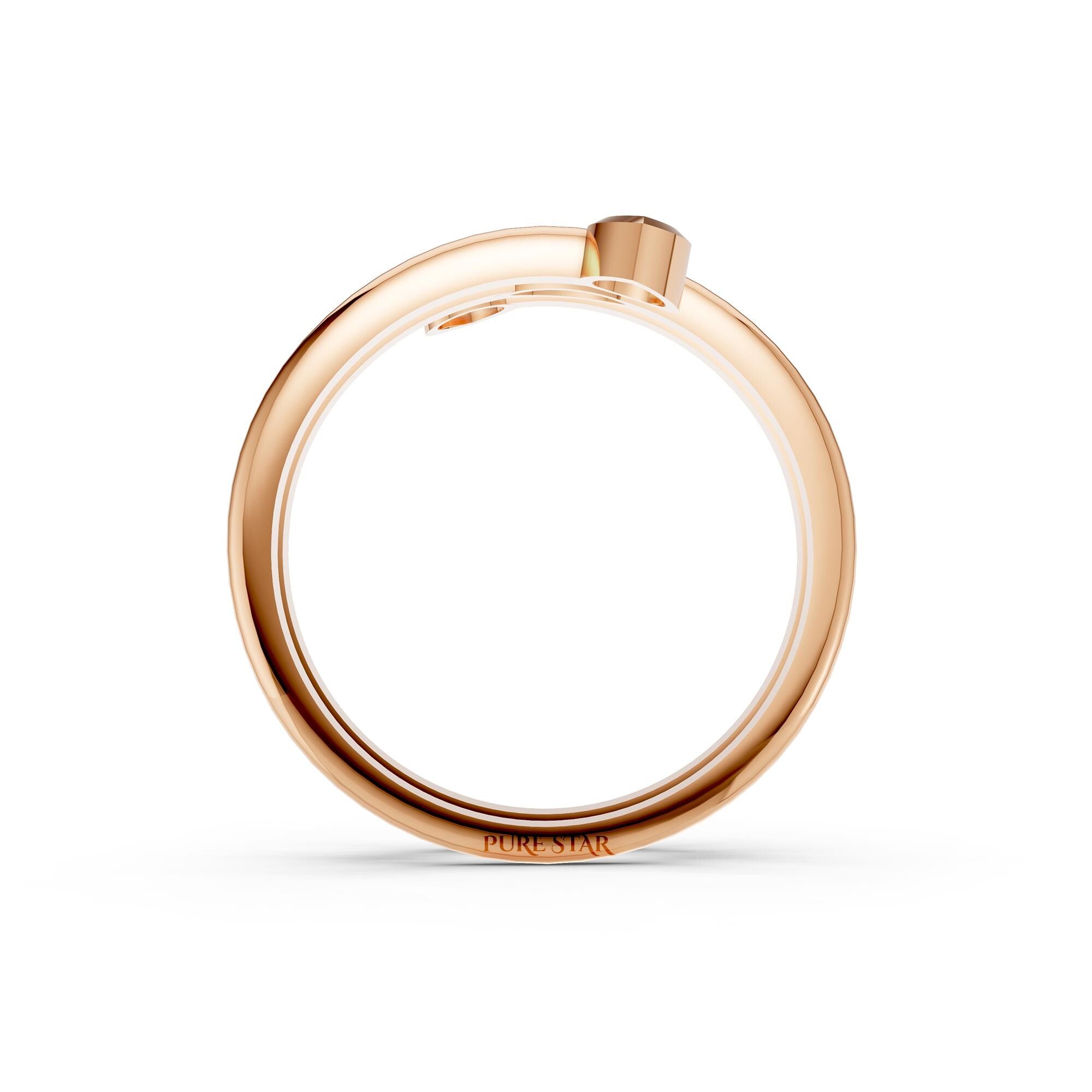 Lab Grown Diamond Marquise Pear Ring | 14K Gold Spiral Bezel Fancy Ring | Modern Anniversary & Engagement Ring for Women
