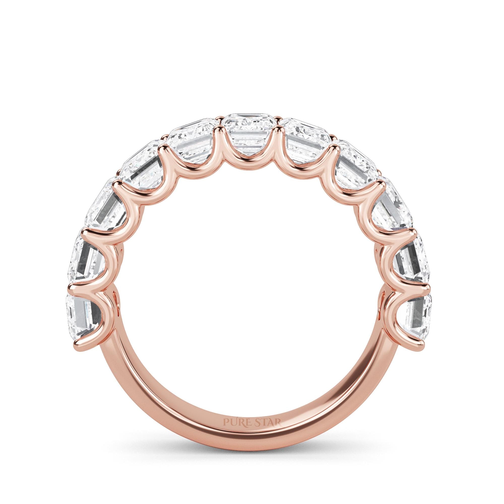 Lab Grown Diamond Eternity Band: White Gold, Emerald Cut