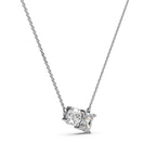 Toi Et Moi Diamond Necklace | Radiant & Round Two Stone Lab Grown Pendant in 14K Gold | Romantic Anniversary Gift for Her