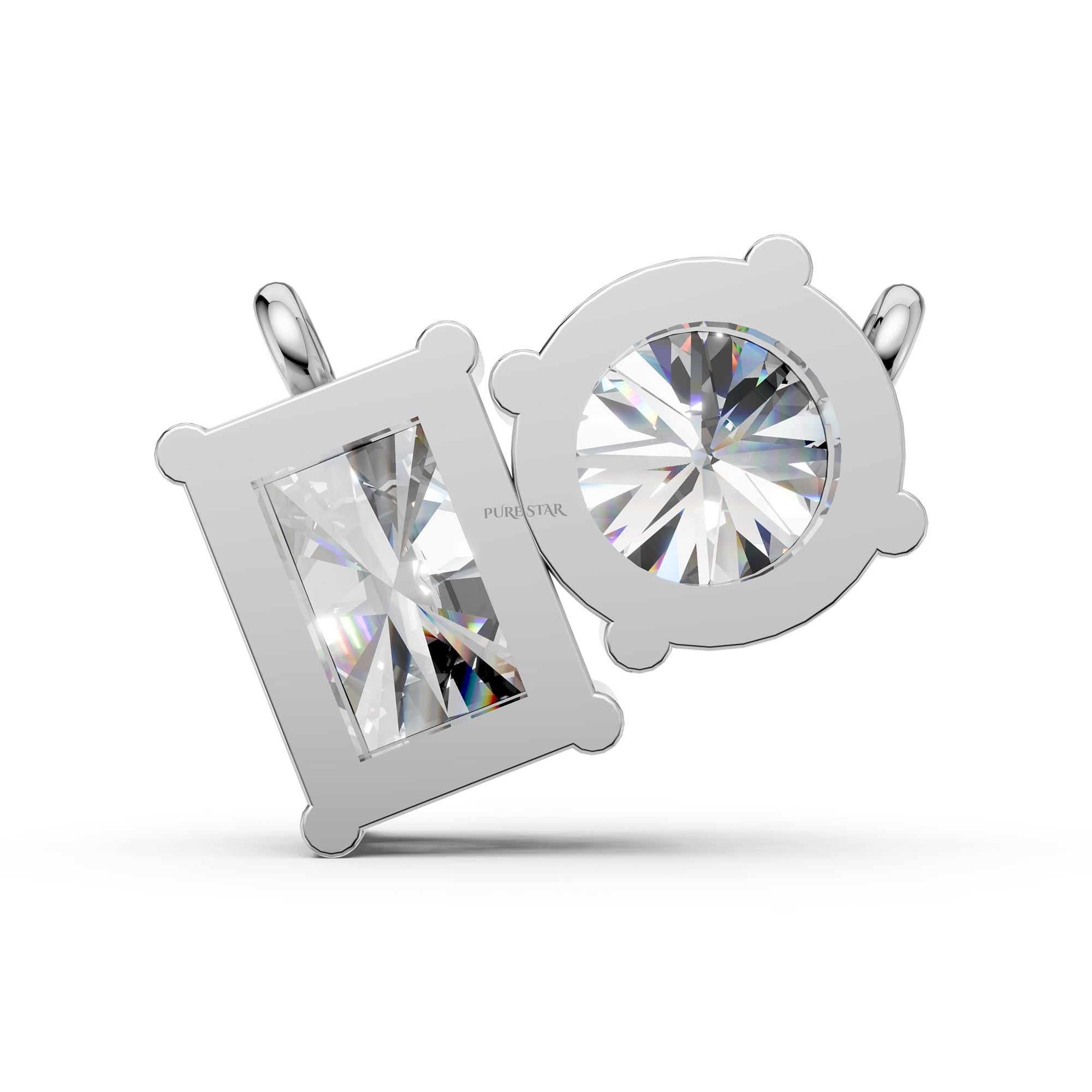 Toi Et Moi Diamond Necklace | Radiant & Round Two Stone Lab Grown Pendant in 14K Gold | Romantic Anniversary Gift for Her