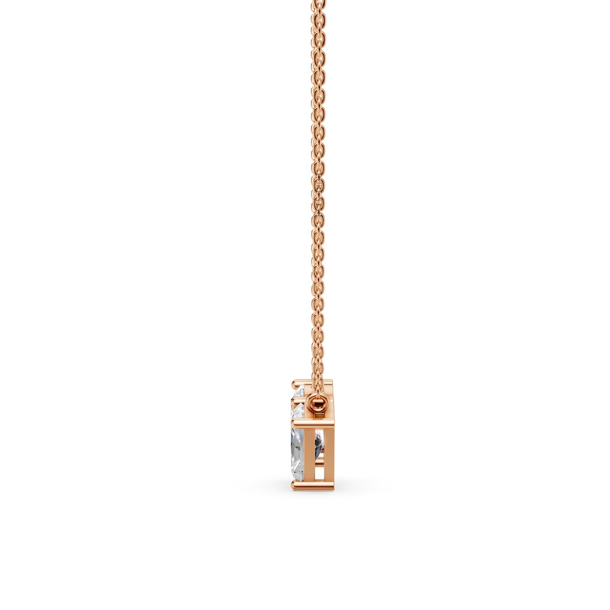 Toi Et Moi Diamond Necklace | Radiant & Round Two Stone Lab Grown Pendant in 14K Gold | Romantic Anniversary Gift for Her