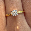 Round Cut Lab Grown Diamond Ring | Heart Solitaire Gold Ring | Romantic Anniversary & Engagement Gift for Women