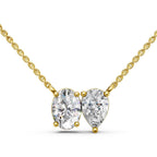 Toi Et Moi Lab Grown Diamond Pendant | Oval & Pear Two-Stone Necklace in 14K Gold | Romantic Luxury Gift for Her