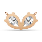 Toi et Moi Lab Grown Diamond Necklace | Pear Cut Two Stone Pendant in 14K Gold | Romantic Anniversary & Birthday Gift