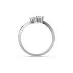 Toi et Moi Diamond Ring, Lab Grown Two Stone Engagement Ring, Pear & Round Gold Ring, Romantic Modern Promise Ring for Her