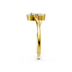 Toi et Moi Diamond Ring, Lab Grown Two Stone Engagement Ring, Pear & Round Gold Ring, Romantic Modern Promise Ring for Her