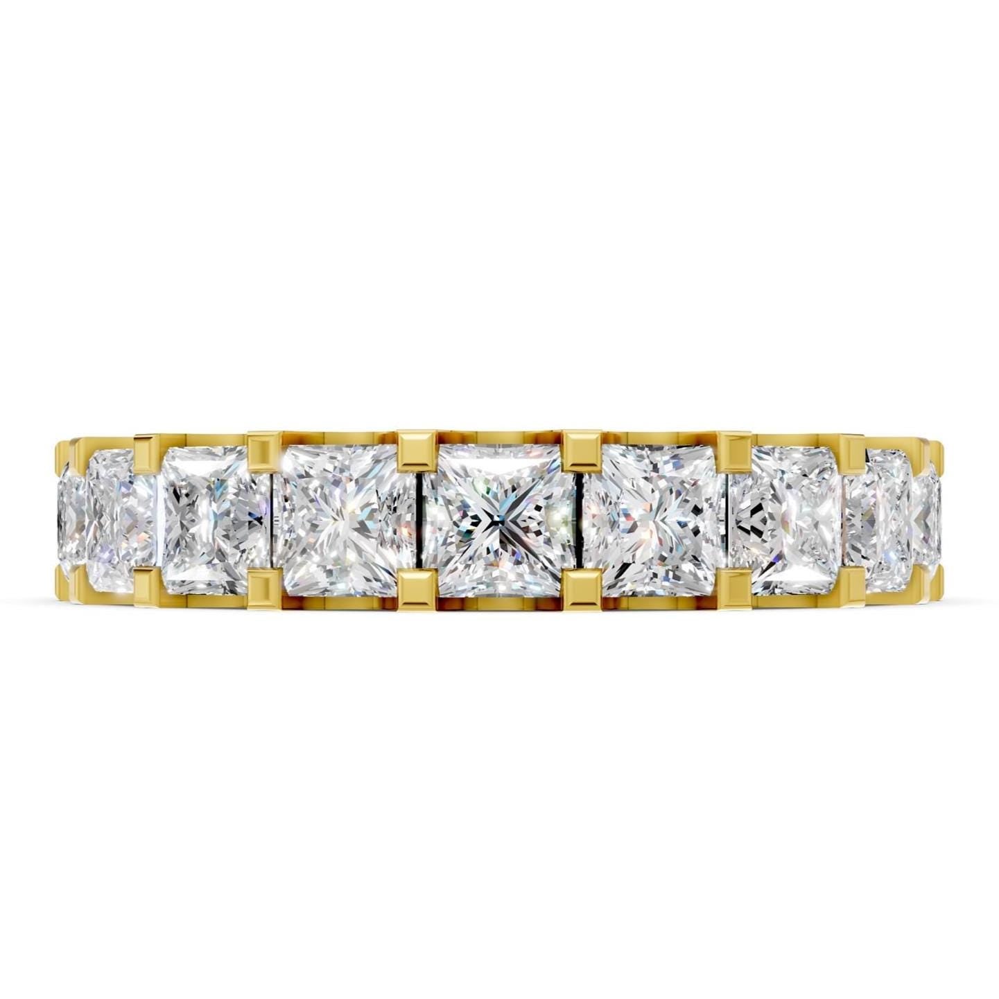 Princess Cut Diamond Eternity Band, Stackable Ring, Female Wedding Band, Lab Diamond Full Eternity Wedding Band, Princess Diamond Ring