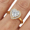 Heart Cut Lab Grown Diamond Ring | Halo Engagement Ring for Women | Romantic Luxury Jewelry in Solid Gold