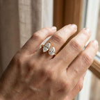 IGI Certified Toi et Moi 2CT Pear Lab Grown Diamond  1.50CT Marquise Cut Lab Grown Diamond Engagement Ring Solid Gold DE Color Diamond Ring