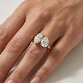 IGI Certified Toi et Moi 2CT Pear Lab Grown Diamond  1.50CT Marquise Cut Lab Grown Diamond Engagement Ring Solid Gold DE Color Diamond Ring