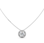 Lab Grown Diamond Pendant Necklace | Round Solitaire Gold Necklace 13 CT | Minimal Luxury Gift for Women Anniversary