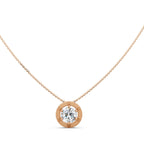 Lab Grown Diamond Pendant Necklace | Round Solitaire Gold Necklace 13 CT | Minimal Luxury Gift for Women Anniversary