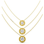 Lab Grown Diamond Pendant Necklace | Round Solitaire Gold Necklace 13 CT | Minimal Luxury Gift for Women Anniversary