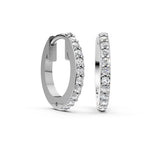 Lab Grown Diamond Hoop Earrings 14K Gold | Round Cut Bridal Wedding Gift | Luxury Diamond Hoops for Women