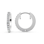 Lab Grown Diamond Hoop Earrings 14K Gold | Round Cut Bridal Wedding Gift | Luxury Diamond Hoops for Women