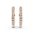 Lab Grown Diamond Hoop Earrings 14K Gold | Round Cut Bridal Wedding Gift | Luxury Diamond Hoops for Women