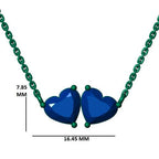 Toi Et Moi Lab Grown Diamond Pendant | Heart & Heart Two Stone 14K Gold Necklace | Romantic Anniversary Gift for Her