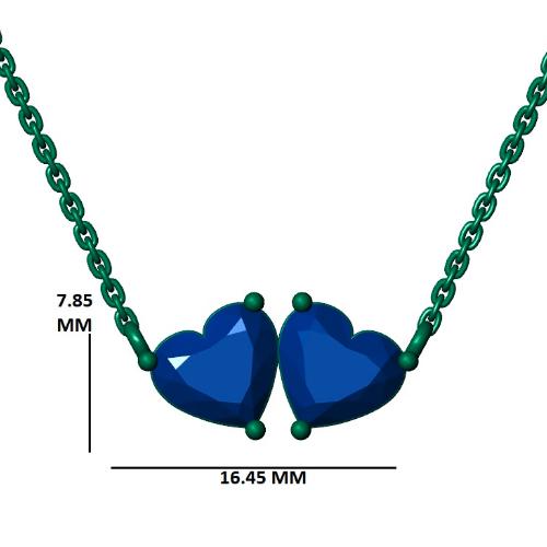 Toi Et Moi Lab Grown Diamond Pendant | Heart & Heart Two Stone 14K Gold Necklace | Romantic Anniversary Gift for Her