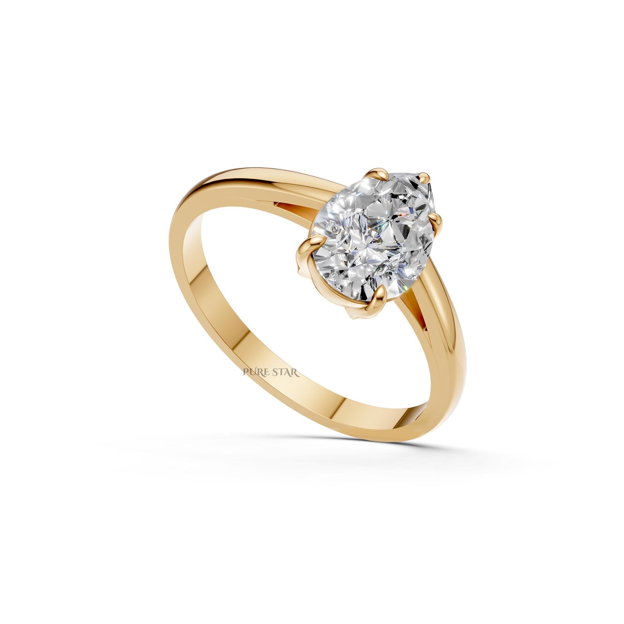 1.50 CT Pear Cut Lab Grown Diamond Engagement Ring, IGI Certified, 14K Gold Solitaire Ring, Pear Cut Bridal Ring, Anniversary Ring