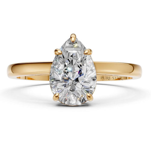 1.50 CT Pear Cut Lab Grown Diamond Engagement Ring, IGI Certified, 14K Gold Solitaire Ring, Pear Cut Bridal Ring, Anniversary Ring