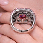 Pink Heart Diamond Ring | Lab Grown Heart Engagement Ring 14K White Gold | Romantic Promise Ring for Her