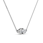 Toi Et Moi Lab Grown Diamond Pendant | Heart & Heart Two Stone 14K Gold Necklace | Romantic Anniversary Gift for Her