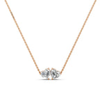 Toi Et Moi Lab Grown Diamond Pendant | Heart & Heart Two Stone 14K Gold Necklace | Romantic Anniversary Gift for Her