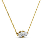 Toi Et Moi Lab Grown Diamond Pendant | Heart & Heart Two Stone 14K Gold Necklace | Romantic Anniversary Gift for Her