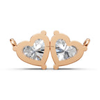 Toi Et Moi Lab Grown Diamond Pendant | Heart & Heart Two Stone 14K Gold Necklace | Romantic Anniversary Gift for Her