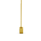 Emerald Cut Lab Grown Diamond Necklace | 4.00 CT Half Bezel Pendant in 14K Gold | IGI Certified Solitaire Wedding Necklace for Her