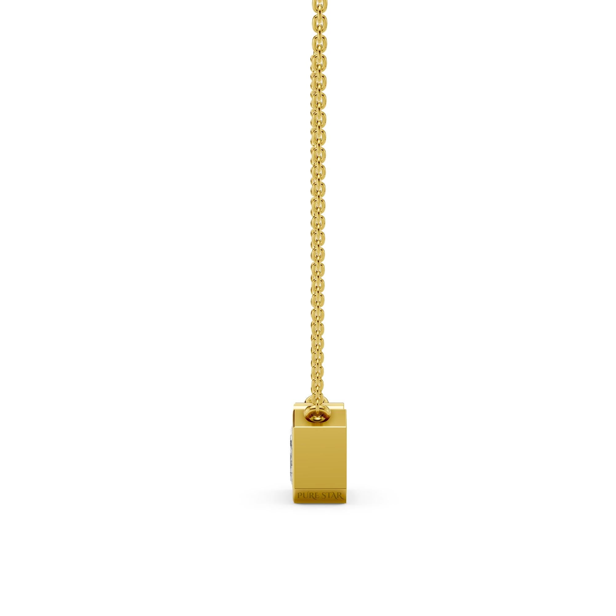 Emerald Cut Lab Grown Diamond Necklace | 4.00 CT Half Bezel Pendant in 14K Gold | IGI Certified Solitaire Wedding Necklace for Her