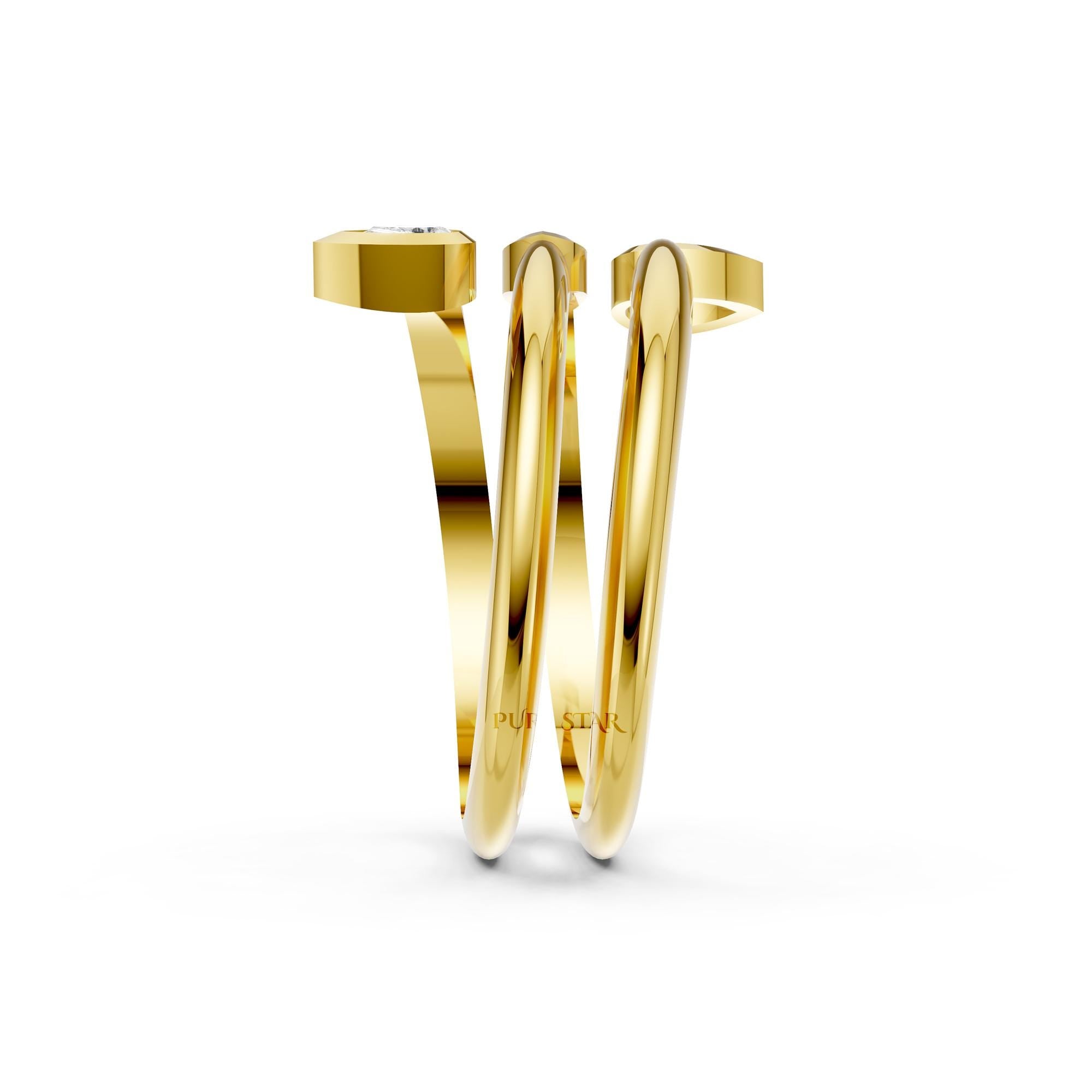 Lab Grown Diamond Marquise Pear Ring | 14K Gold Spiral Bezel Fancy Ring | Modern Anniversary & Engagement Ring for Women